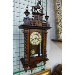 A 19th Century walnut Vienna wall clock