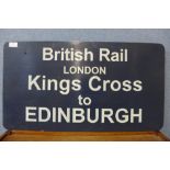A painted tin British Rail sign