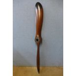 A teak aeroplane propeller