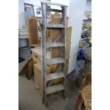 A pine stepladder