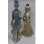 A pair of Spanish figures, Porcelanas backstamp, tallest 40.5cm
