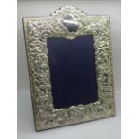 A silver photograph frame, height 29cm