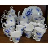 A Royal Albert Connoisseur blue and white tea and coffee set