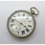 A silver cased pocket watch, Richman, Leeds, Chester 1902