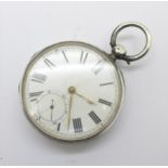 A silver Waltham pocket watch