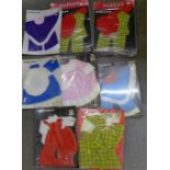 Eight vintage Dollycare branded costumes including Rupert Bear