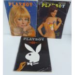 Three 1960's Playboy magazines