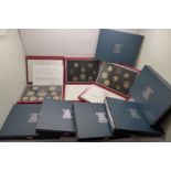 Nine proof coin sets, 1986 to 1997