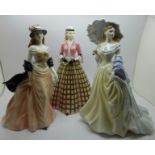 Three Royal Worcester figures, Charlotte, Vivien and Knightsbridge