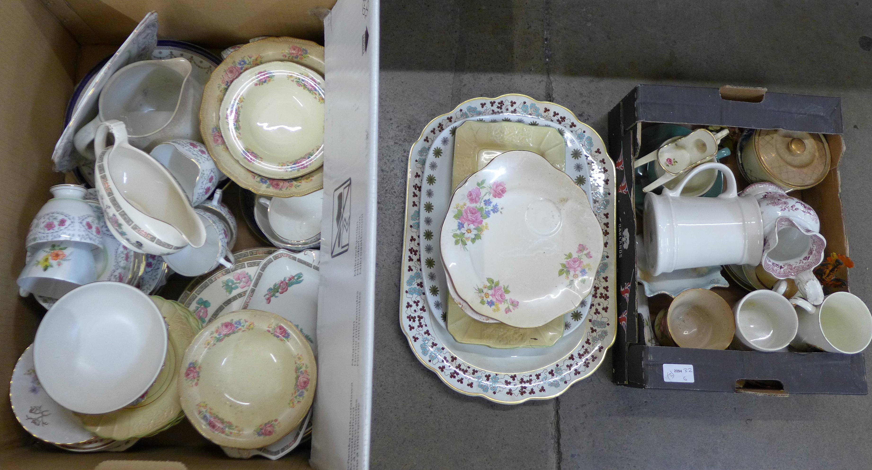 A large collection of china including a Grafton tea service, a novelty breakfast cruet and