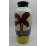 Lorna Bailey:- Art Deco style lipped vase in the 'Tropicana' design, Lorna Bailey signature on the