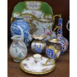 A collection of china including two Hammersley Lady Patricia jugs, plates, Royal Doulton vases, etc.