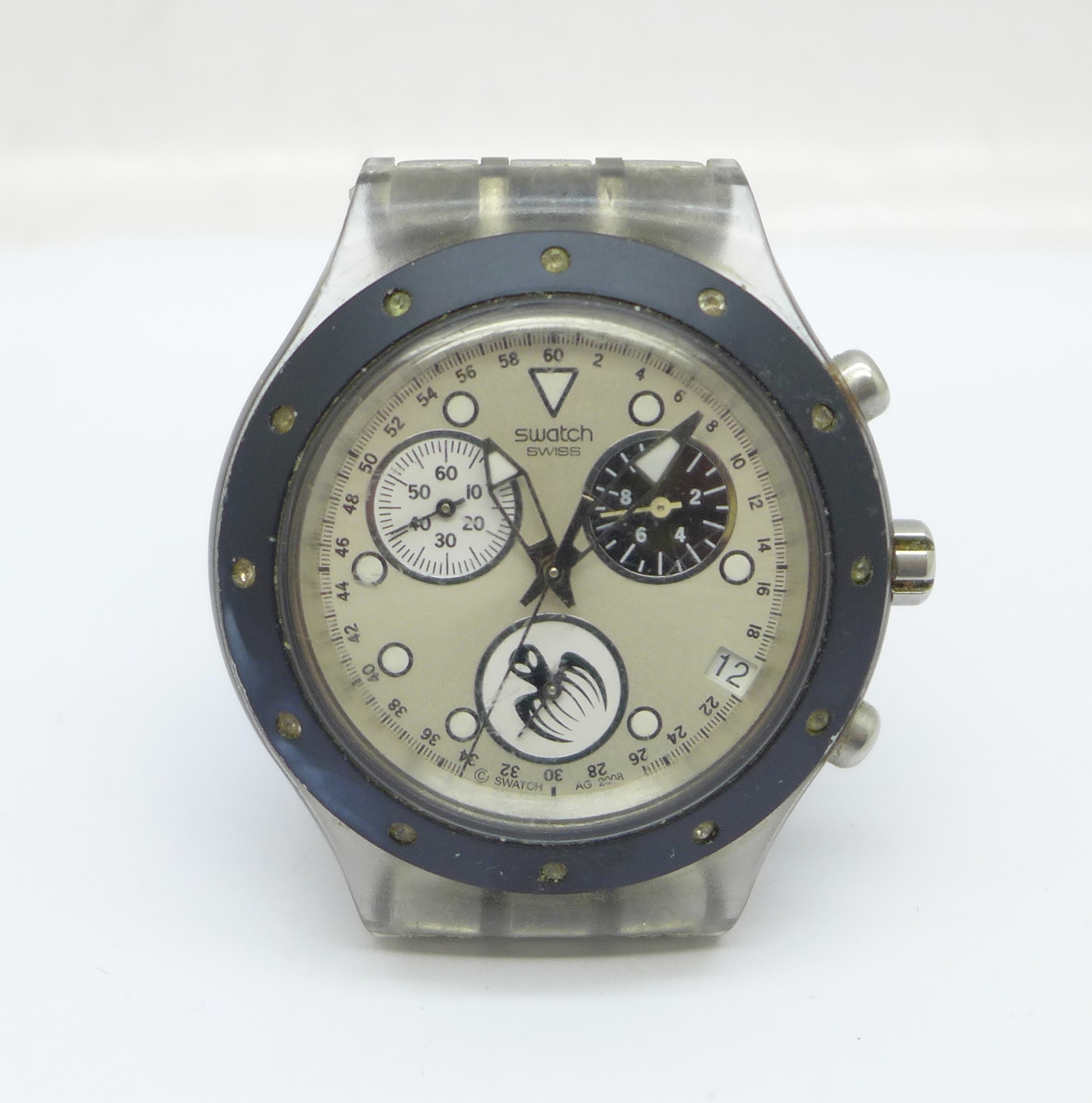 A James Bond 007 Swatch wristwatch, Emilio Largo Thunderball from 2008, James Bond Swatch Villain