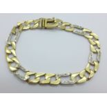 A 9ct gold bracelet set with diamonds, 13.5g