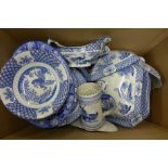 Wood & Son Yuan blue and white plates, sauce boats, cereal bowls and tureens and a Wood & Son