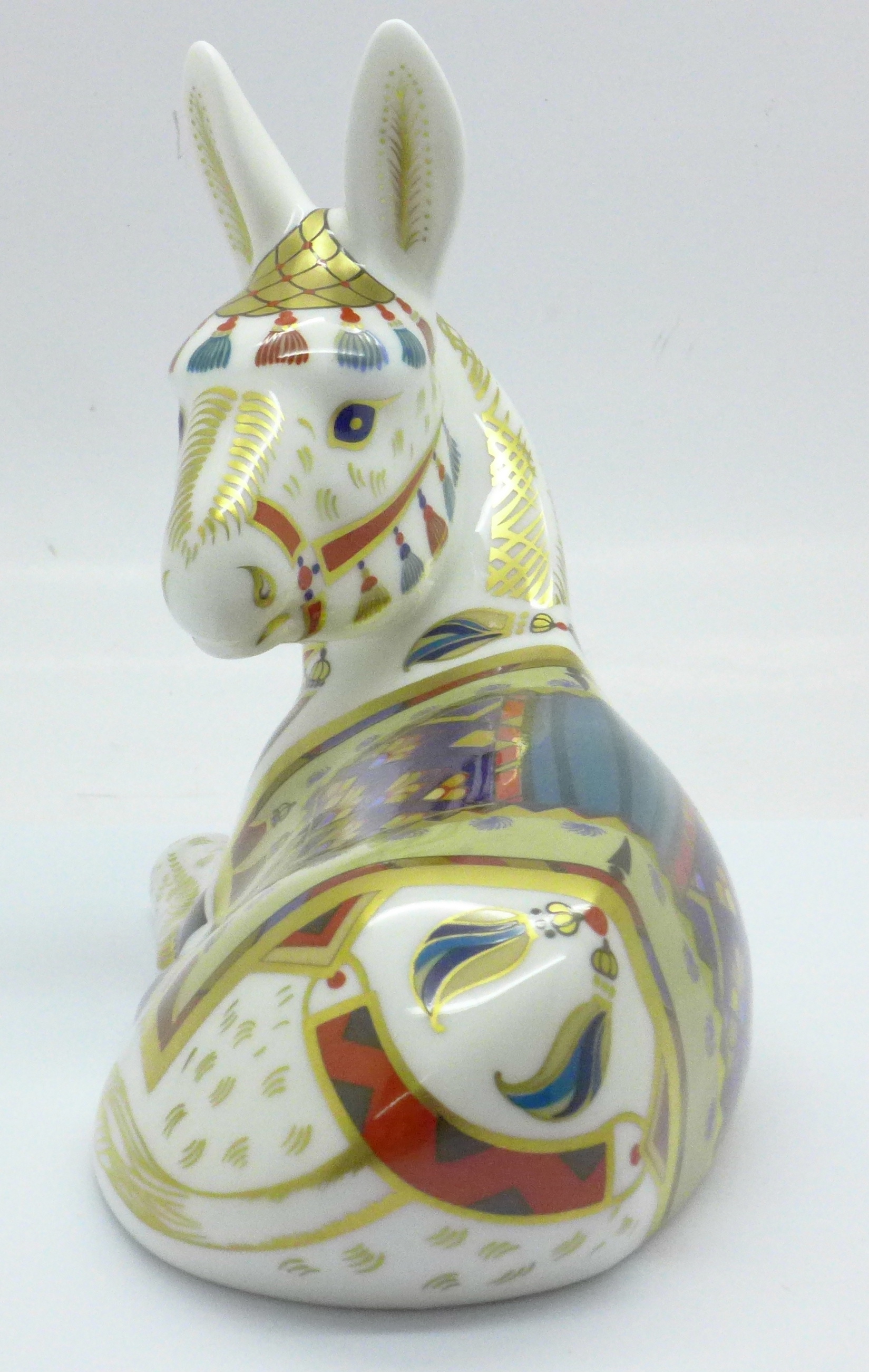 A Royal Crown Derby Thistle Donkey paperweight, limited edition 1124 of 1500, with gold stopper, - Image 4 of 5