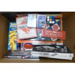 A box of mixed board games including Spirograph and Connect 4, Action Man, etc. **PLEASE NOTE THIS