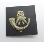 A silver King's Royal Rifle Brigade officer's pouch badge