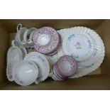 A Royal Doulton The Picardy part dinner service and Sunderland lustre cups and saucers **PLEASE NOTE