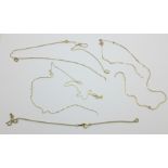 Four 9ct gold chains, all a/f, 7.5g