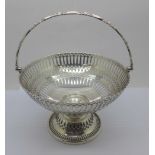 A pierced silver basket, Sheffield 1860, Hawkesworth, Eyre & Co., 299g, diameter 14.5cm