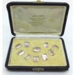 Ten unmounted Brazilian gem stones, cased