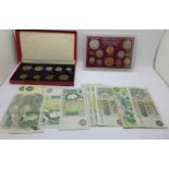 A Royal Mint 1950 coin set, one other UK coin set, 'Coinage denominations no longer issued by The