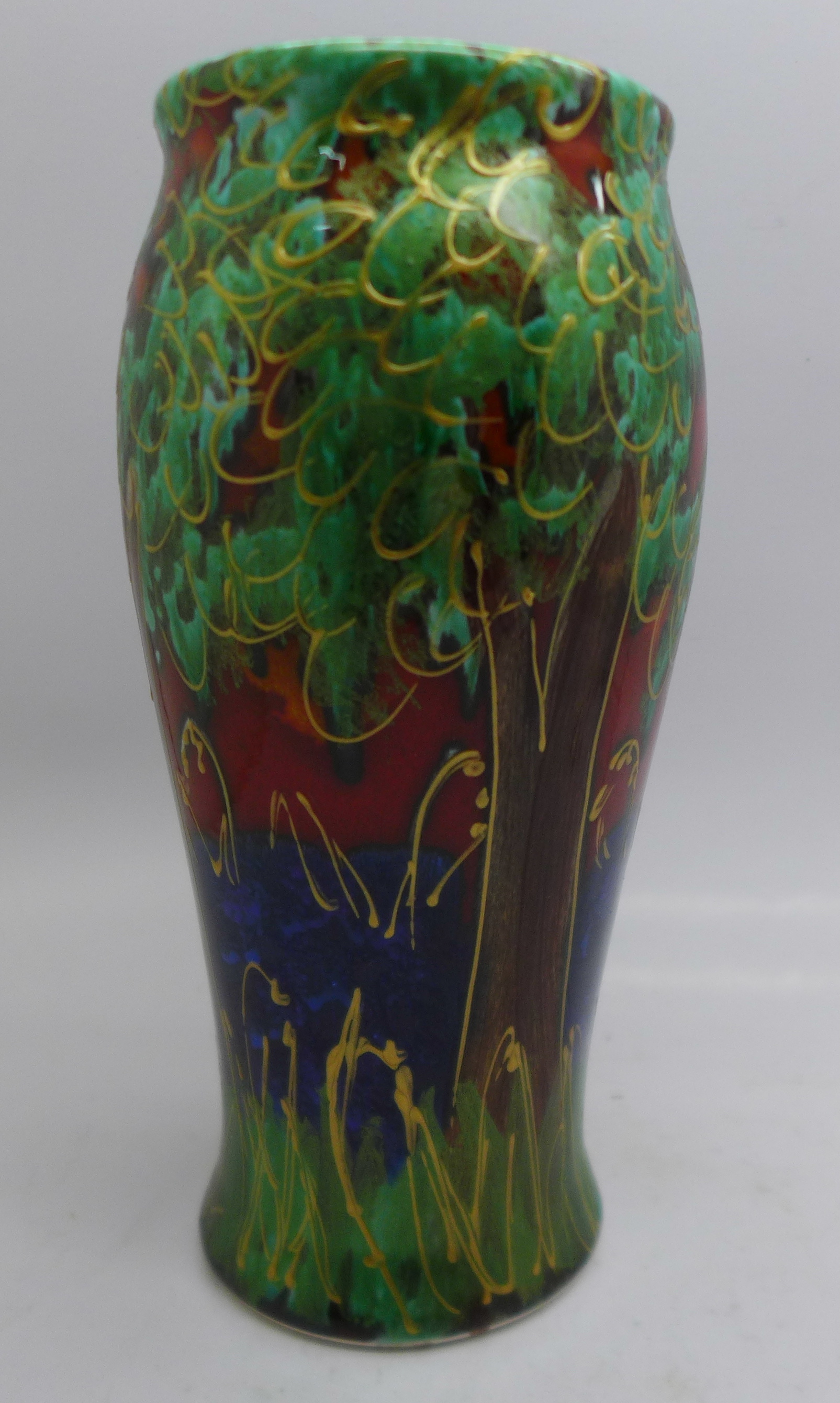 Anita Harris art pottery:- hand-painted Bella vase in the Bluebell Wood design, signed by Anita - Image 3 of 4