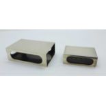 Two silver matchbox holders