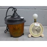An electric lantern and a Metamec table light **PLEASE NOTE THIS LOT IS NOT ELIGIBLE FOR POSTING AND