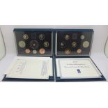 Two Royal Mint UK proof coin sets, 1991 and 1993
