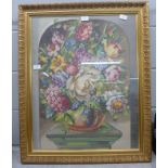 A gilt framed embroidery of flowers in a vase **PLEASE NOTE THIS LOT IS NOT ELIGIBLE FOR POSTING AND