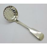 A silver sifter spoon, 39g