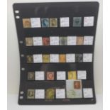 Stamps:-stock card of early European imperforate stamps (18)
