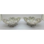 A pair of pierced silver dishes by James Dixon, Sheffield 1895/1897, 322g
