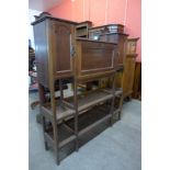 An Arts and Crafts oak bureau bookcase