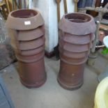 A pair of terracotta chimney-pots