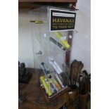 A Havana Cigars counter top shop display cabinet