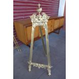 A French style brass easel, 102cms h