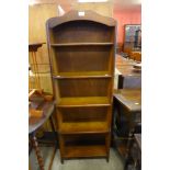 An oak open bookcase