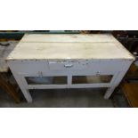 A Victorian painted pine kitchen cabinet, a/f