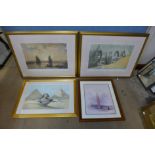 Four David Roberts R.A. prints