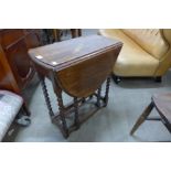 A small oak barleytwist gateleg table