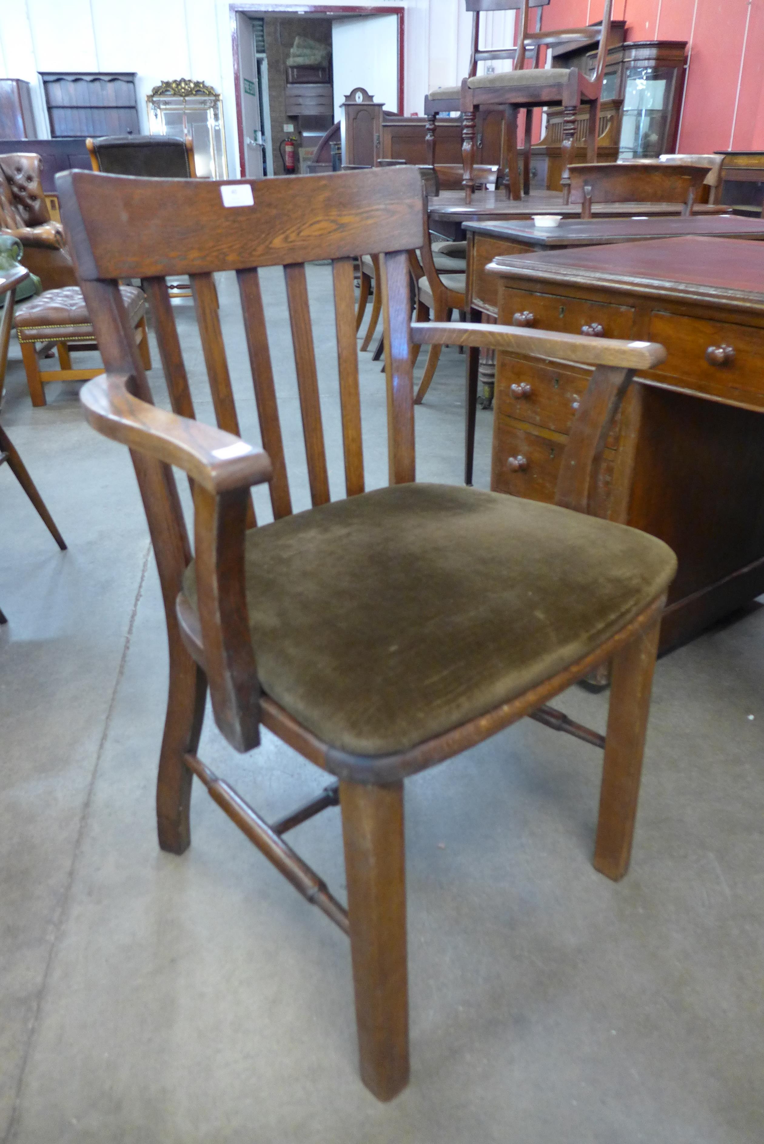 An Edward VII oak desk chair