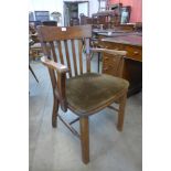 An Edward VII oak desk chair
