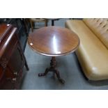 A Victorian mahogany circular tripod table