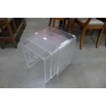 A Perspex nest of tables