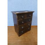 A Victorian pine miniature/apprentice's chest of drawers