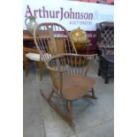 An Ercol Golden Dawn elm and beech Windsor rocking chair