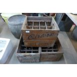 Three pine Carters soft drinks bottle crates